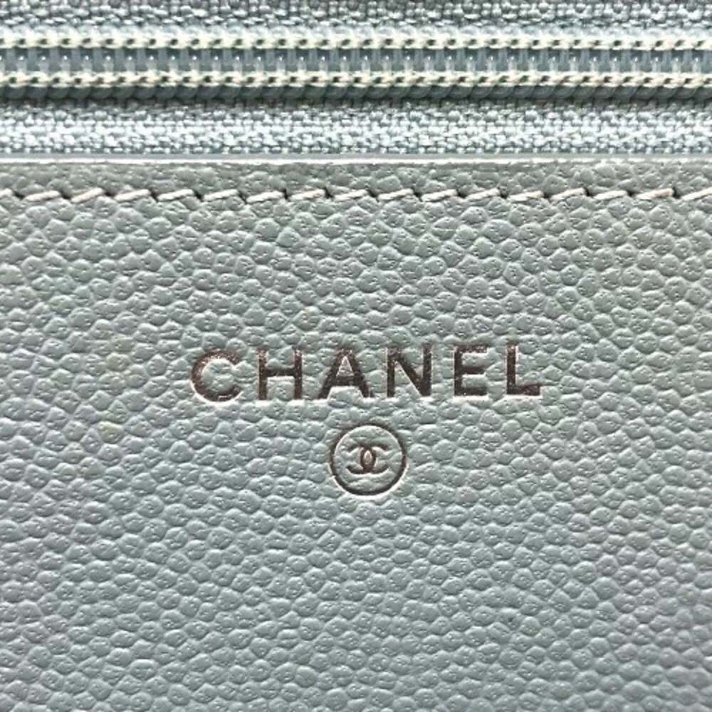 CHANEL Authentic Blue Caviar Leather Logo Wallet - Picture 11 of 16